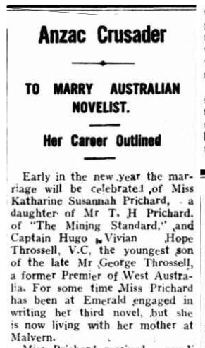 Anzac Crusader to marry Australian novelist